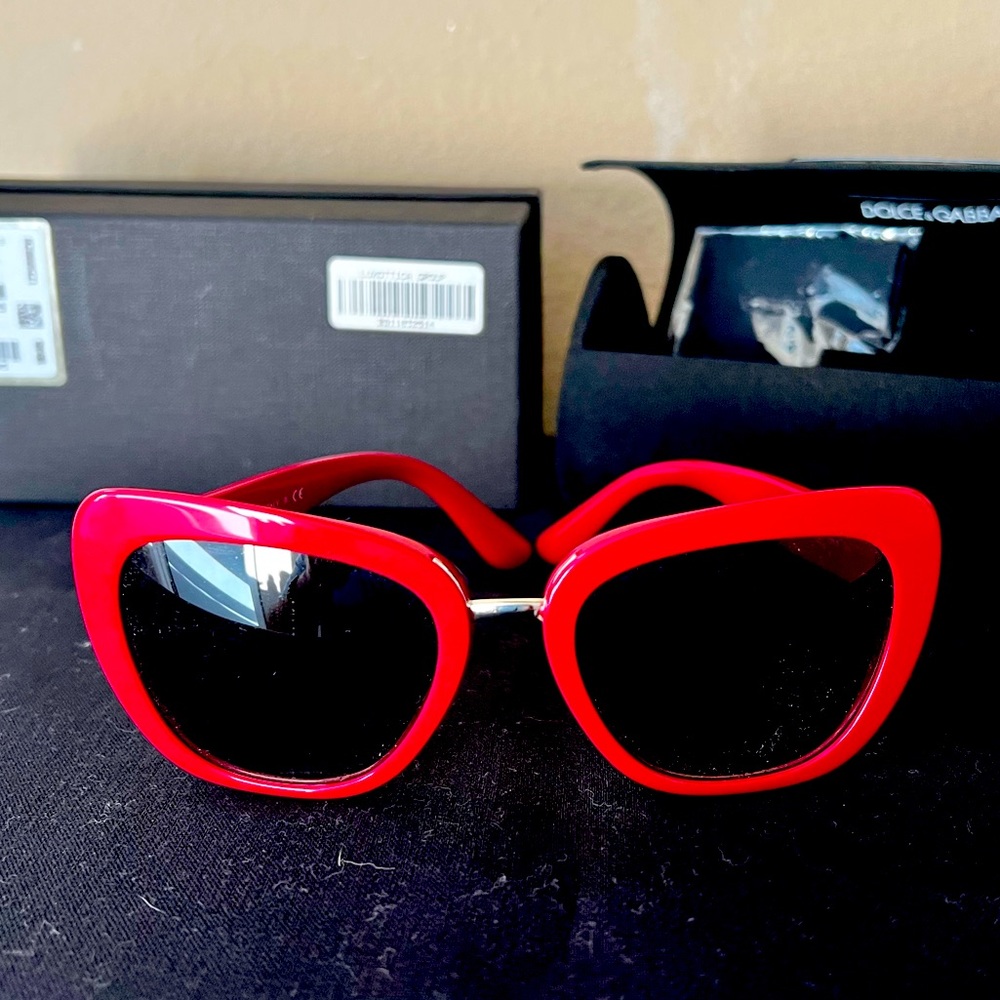 Dolce & Gabbana Women's Red Cat Eye Sunglasses Gradient DG4296-30978G-53